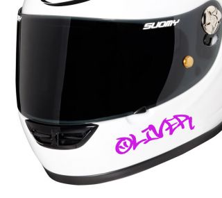 PERSONALISED NAME vinyl helmet stickers Motorbike MotoX Bike