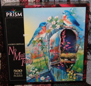 No Mail Today ANDRES ORPINAS Prism 500 Piece 99011 Blue birds PUZZLE