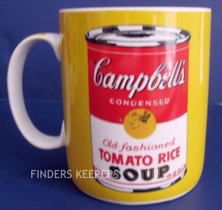 Andy Warhol Campbell Soup Pop Art Yellow Coffee Tea Mug Cup Collector