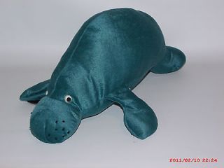 THE MANATEE large 15 long stuffed plush manatee sea creature GREEN
