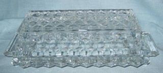 Vintage Glass Butter Dish American Pattern Clear