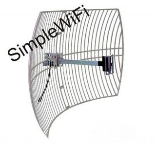Parabolic WiFi Grid Antenna Dish 24dBi 2.4GHz 802.11bgn 7 degree Beam