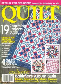 Quilt Summer 1999 Magazine Baltimore Quilt, Jacobs Ladder, Nine Patch
