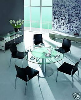 Modern Collection Round Glass Top Dining Table