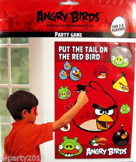 ANGRY BIRDS Pin the Tail PARTY GAME Poster ~ Birthday Supplies