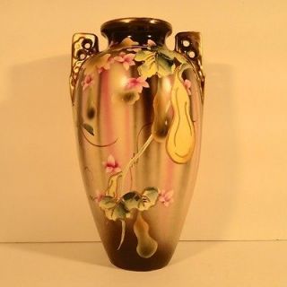 Antique Royal Nippon Nishiki Hand Painted Porcelain Large 12.5 Vase