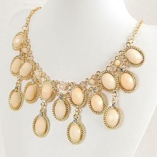 New Women Vintage Antique Style Jewelry Bib Statement Gold GP Fashion