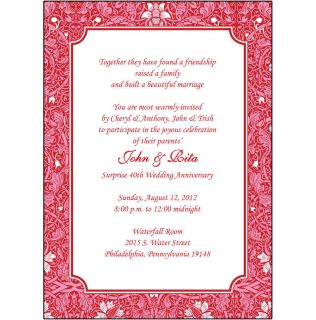 25 Personalized 40th Wedding Anniversary Party Invitations   AP 014
