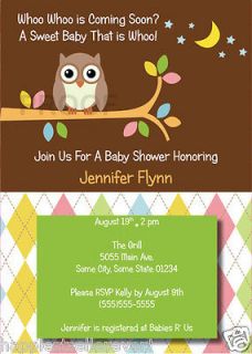 You OWL printed BABY SHOWER INVITATION BIRTHDAY ANNIVERSARY INVITES