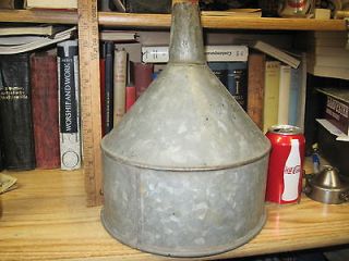 vintage galvanized steel gas funnel old farm tool TRACTOR FILLING
