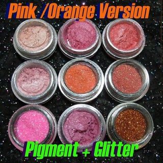 Eyeshadow Make Up Hot Pink Version pigment Glitter 9pc