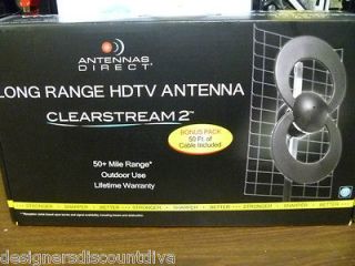 Antennas Direct ClearStream 2 Long Range HDTV Antenna ~~~50+ Mile