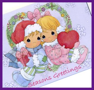 precious moments glitter christmas card w envelope set of 6 all