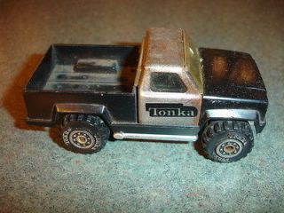 Old Vtg Antique Collectible Tonka Toys Black Toy Pick Up Truck w/ Big