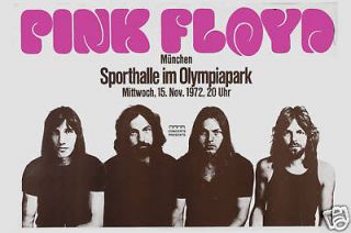 Classic Rock Pink Floyd in Germany Concert Tour Poster Circa 1972