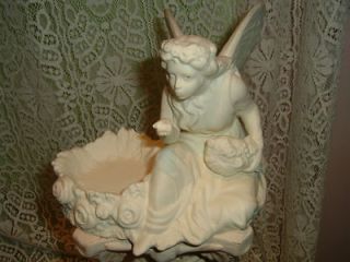 PartyLite Ariana Tealight Candle Holder Ivory Bisque Angel Fairy