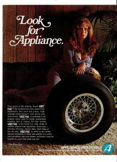 1972 Appliance Industries Wire Mag Wheels Sexy Girl Ad