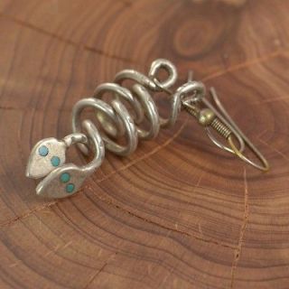 vintage sterling silver twisty turquoise snakes 5 2g dangle earrings