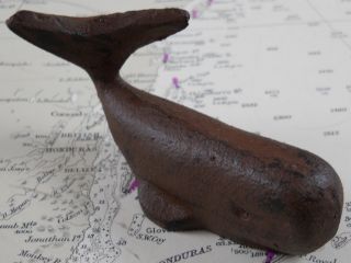 Small Cast Iron Sperm Whale Paperweight Whales Nautical