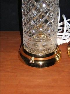 Vintage Glass Crystal Table Vanity Lamp Mid Century Night Light INSIDE