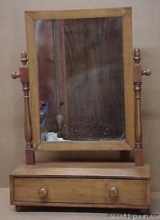 Antique Victorian Early Country Pine 1 Draw Vanity Shaving Stand with