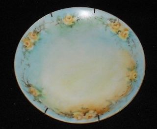 VINTAGE HUTSCHENREUTHER GELB 6 HAND PAINTED YELLOW ROSES PLATE