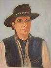NORBERTO REYES AICA ORIGINAL OIL PAINTING OF A COWBOY