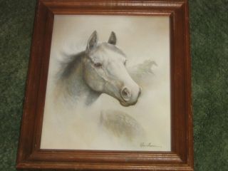 BY RUANE MANNING OF A HORSE AND HORSE IN BACK GROUND  DONALD ART CO