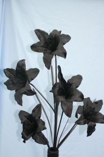 Artificial silk Lily Flowers   Various Colours   5 heads