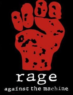 RAGE AGAINST THE MACHINE red fist rap rock photo glossy t shirt