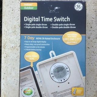 Digital Time Switch Indoor Outdoor 120/240/277 Volt GE Timer