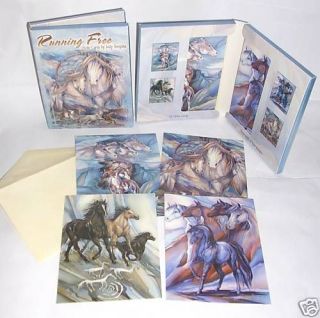 12 Jody Bergsma Horses Horse Running Free Leanin Tree Note Cards USA