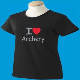 Shirt Womens I Love Archery Heart Bow and Arrow