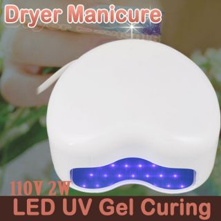 2W Nail Art LED Lamp UV Gel Curing Dryer Manicure Heart Shape White