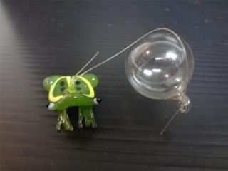 Aquarium Tank Blown Glass Green Frog Bubble Float Floater Floating