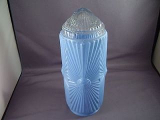 ART DECO GLASS TALL PAINTED BLUE STAR SHADE