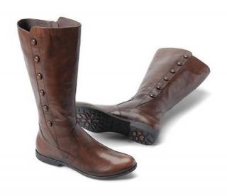 Born Womens Sage Casual Genuine Leather Boots W/ Buttons Walnut