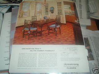 1958 Armstrong Dining Room Linoleum Tile Floor ad