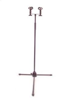 Dual Head STEREO MICROPHONE STAND w. CLIPS STUDIO NEW