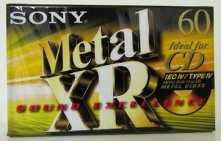 Blank Metal Audio Music Cassette Sony C60XR Type IV Tapes in 10 Lot(A0
