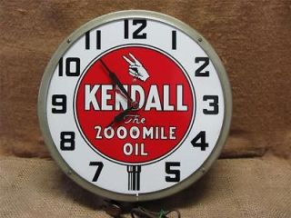 Vintage Kendall Motor Oil Clock Sign Antique Old Gas Station 7202