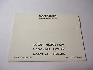 Canadair Colour Photos Folding Brochure dated August 1968