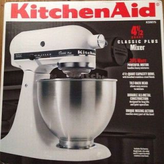 NEW KitchenAid Classic Plus 4.5 qt. Stand Mixer KSM75WH WHITE NIB