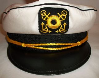 Ship Captains Hat Yacht Sailor Halloween Costume Navy Admiral Skipper