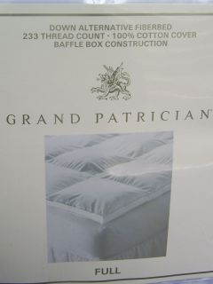 NEW Grand Patrician FIBERBED Baffle Box Pillowtop Mattress 100% Cotton