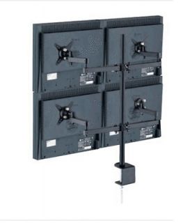 Desk Table Mount For 4 LCD Monitors Extended Double Arm