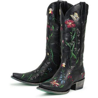 Lane Boots Womens Garden Black Leather Cowboy Boots