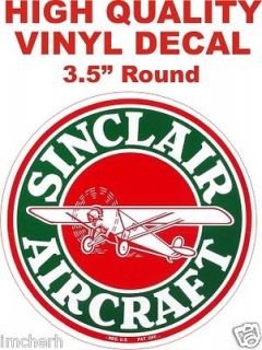 Vintage Style HC Sinclair Aircraft Gasoline Fuel Motor Gas Pump Decal