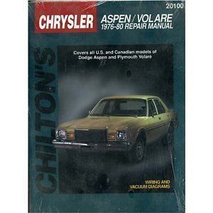1976 1980 Dodge Aspen/Volare Chilton Repair Service Manual