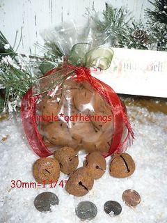 24   30mm Primitive Rusty Jingle Bells 1 1/4 Crafts, Christmas